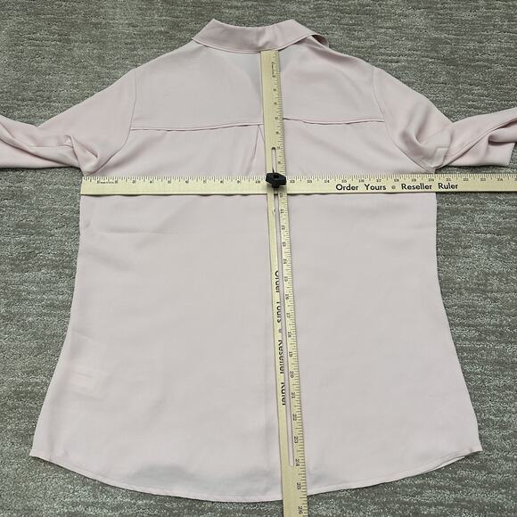 Express Portofino Shirt Womens Medium Light Pink Button Up Blouse Career Capsule - Picture 10 of 12